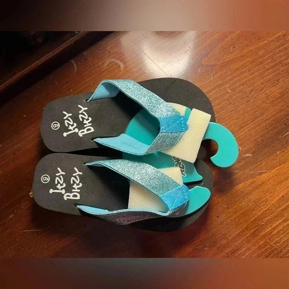 Toddler Size 9 Blue Sparkie Itzy Bitzy Flip Flops - Picture 4 of 5